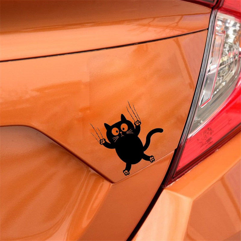 14.4CM*14.6CM Vinyl Decal Funny Cat Pet Animal Car Stickers Black Silver C10-02375