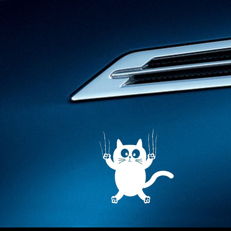 14.4CM*14.6CM Vinyl Decal Funny Cat Pet Animal Car Stickers Black Silver C10-02375