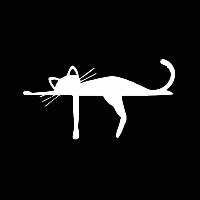 15.9X8.4CM Vinyl Decal Cute Cat Animal Dream Funny Cheerful Cartoon Car Sticker Black/Silver C24-1763