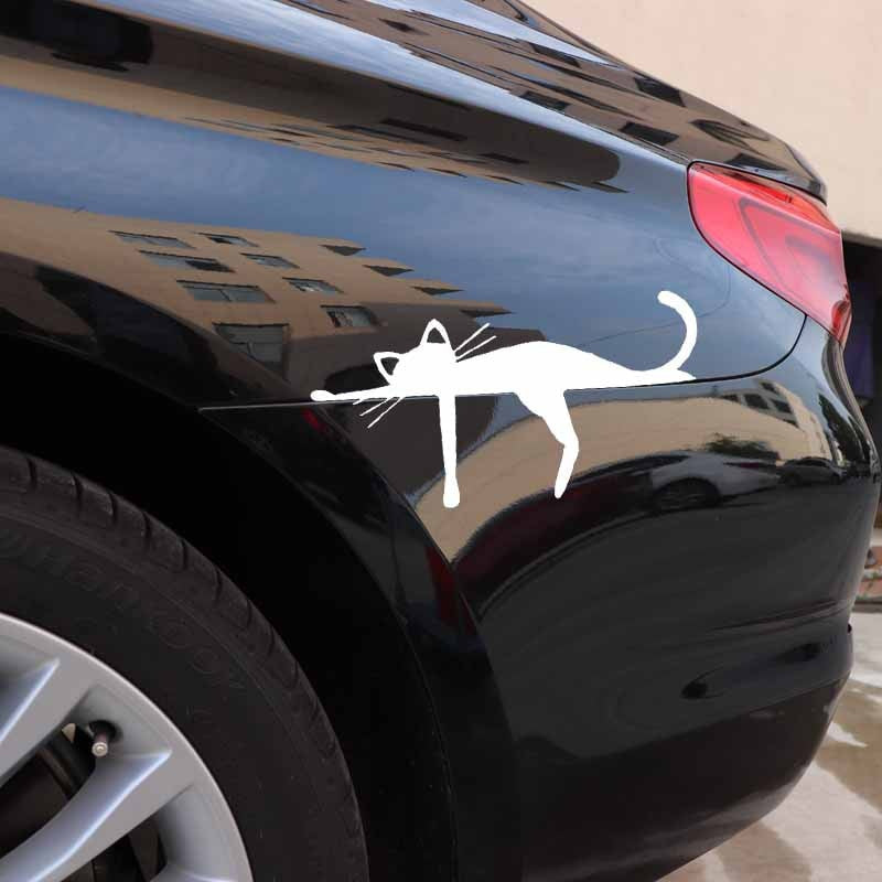 15.9X8.4CM Vinyl Decal Cute Cat Animal Dream Funny Cheerful Cartoon Car Sticker Black/Silver C24-1763