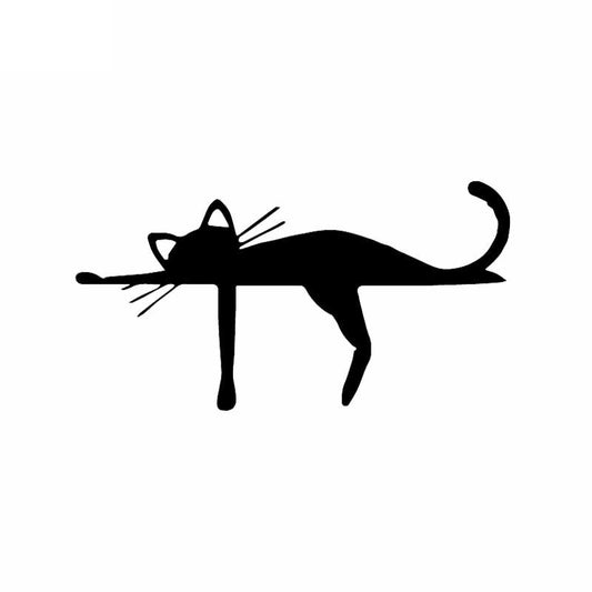 15.9X8.4CM Vinyl Decal Cute Cat Animal Dream Funny Cheerful Cartoon Car Sticker Black/Silver C24-1763