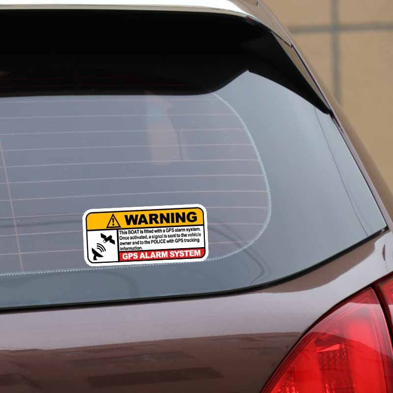 13*5.8CM Warning Boat Real Time GPS Tracking Link To   Decals PVC Car Sticker