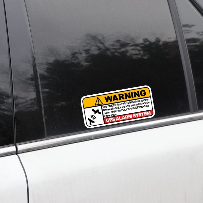13*5.8CM Warning Boat Real Time GPS Tracking Link To   Decals PVC Car Sticker