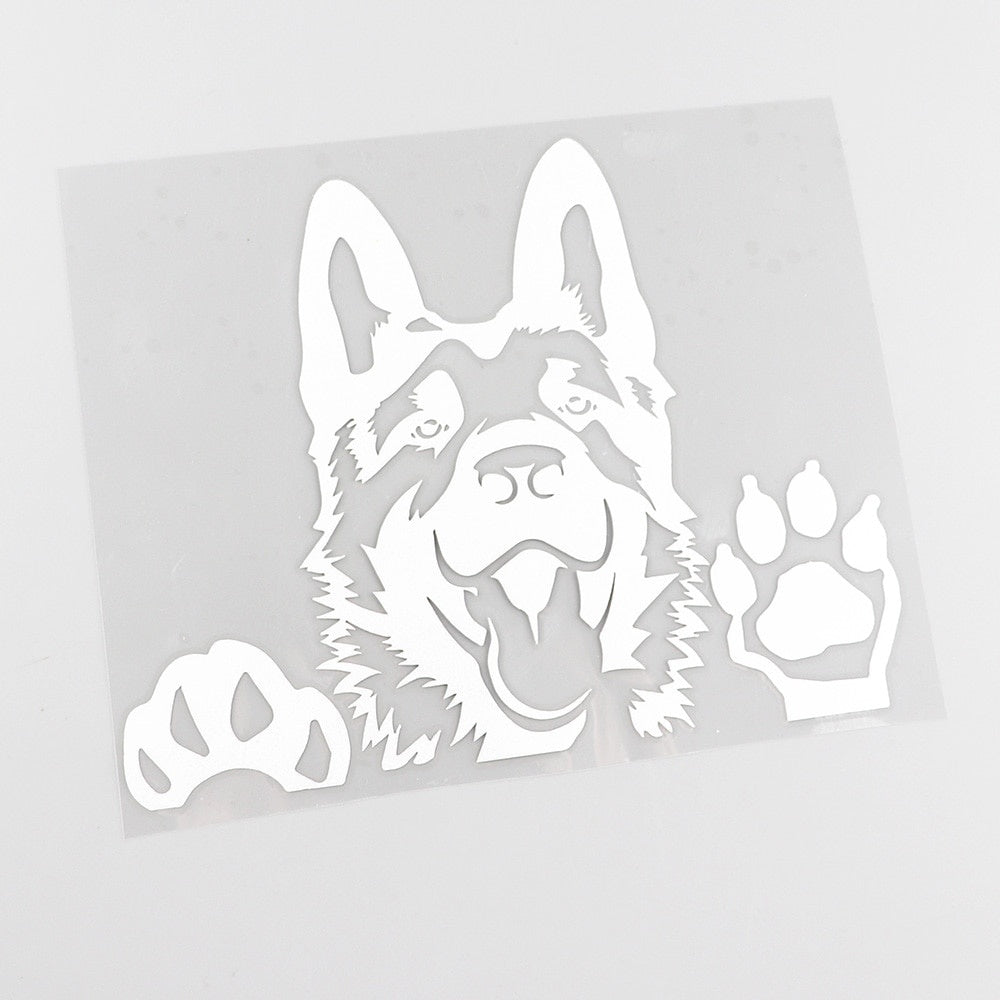 15.6X12.3CM Art Decal German Shepherd Dog Vinyl Car Sticker Black/Silver  8A-0003