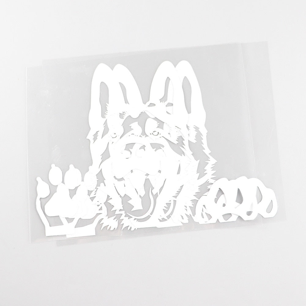 15.6X12.3CM Art Decal German Shepherd Dog Vinyl Car Sticker Black/Silver  8A-0003