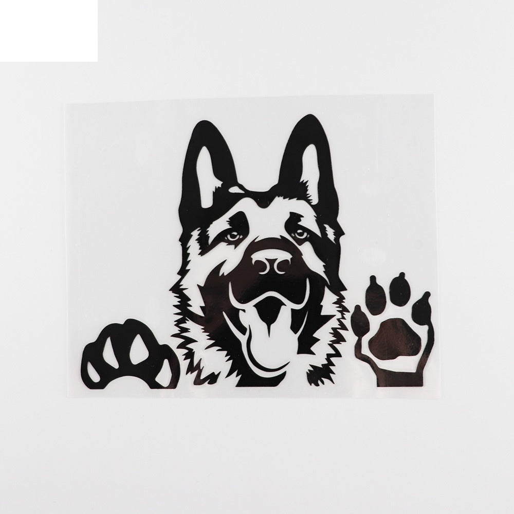 15.6X12.3CM Art Decal German Shepherd Dog Vinyl Car Sticker Black/Silver  8A-0003