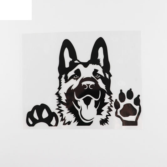 15.6X12.3CM Art Decal German Shepherd Dog Vinyl Car Sticker Black/Silver  8A-0003