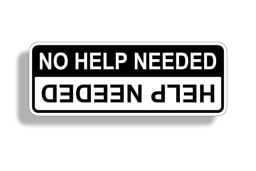 2Pcs Help Needed Sticker Upside Down 4x4 Off Road Decal Graphic Window Bumper Truck