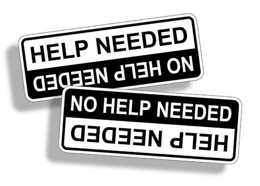 2Pcs Help Needed Sticker Upside Down 4x4 Off Road Decal Graphic Window Bumper Truck