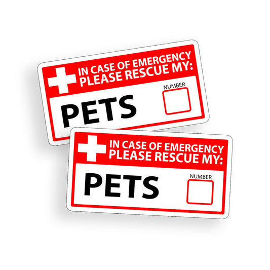 2Pcs Pet Rescue Sticker Emergency 1st First Aid Fire Safety Window Door Vehicle Decal