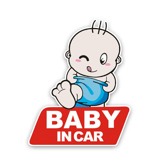 13*16.2CM Cartoon Lovely BABY IN CAR On Graphic Colored Decoration Car Sticker Warning Sign