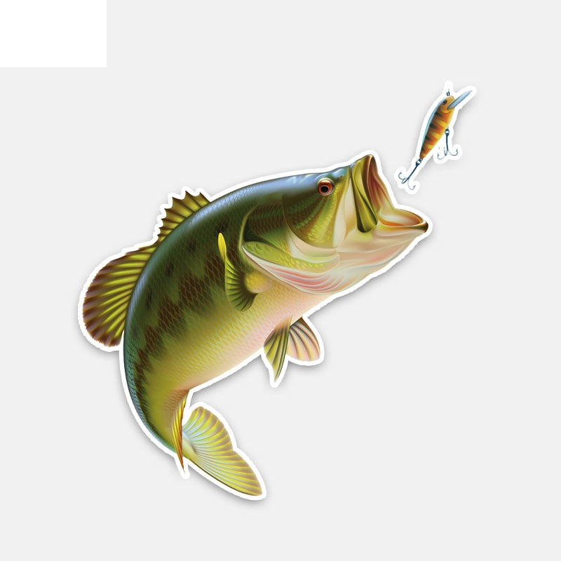 12.5CM*13CM Fun Cartoon Big Fish Eats Small Fish PVC Car Sticker Decal