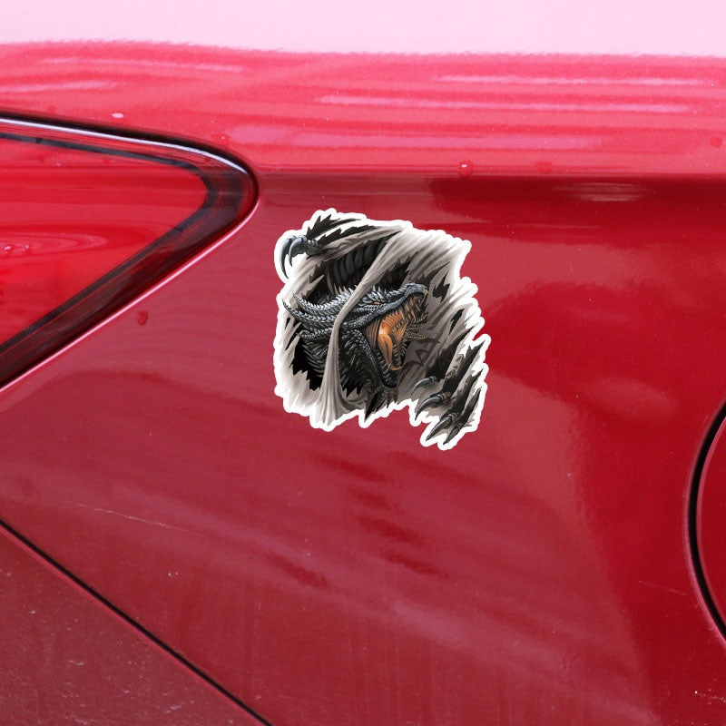 13.5CM*14.2CM Fashion Personality Western Dragon Animal Car Sticker Decal PVC