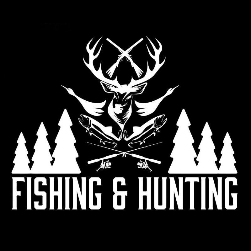 17.8cm*13.7cm Fishing Hunting Shop Hunter Fisherman Vinyl Stickers Decals S4-0084