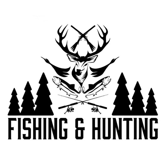 17.8cm*13.7cm Fishing Hunting Shop Hunter Fisherman Vinyl Stickers Decals S4-0084