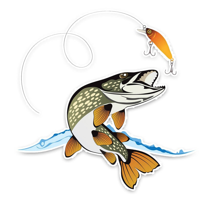 15CM*15CM Interesting Animal Fish Car Styling Car Sticker PVC Decal Decoration