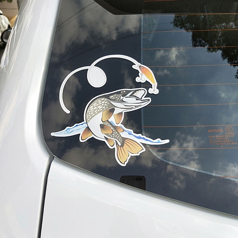 15CM*15CM Interesting Animal Fish Car Styling Car Sticker PVC Decal Decoration