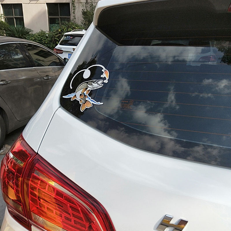15CM*15CM Interesting Animal Fish Car Styling Car Sticker PVC Decal Decoration