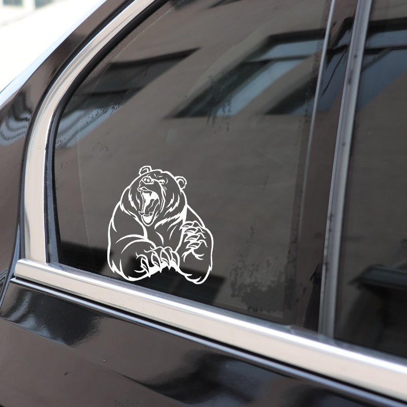 12.2*12.9CM Funny Angry Brown Bear Car Sticker Decoration Vinyl Motorcycle Accessories C12-0401