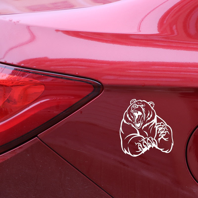 12.2*12.9CM Funny Angry Brown Bear Car Sticker Decoration Vinyl Motorcycle Accessories C12-0401
