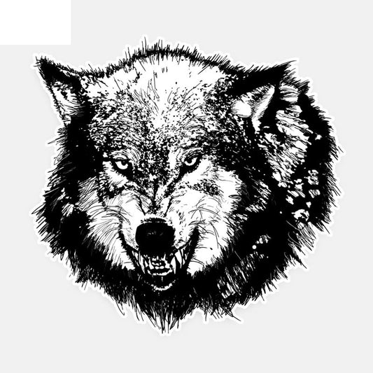 16CM*15.3CM Hungry Wolf Bray Personality Car Window Sticker Decal