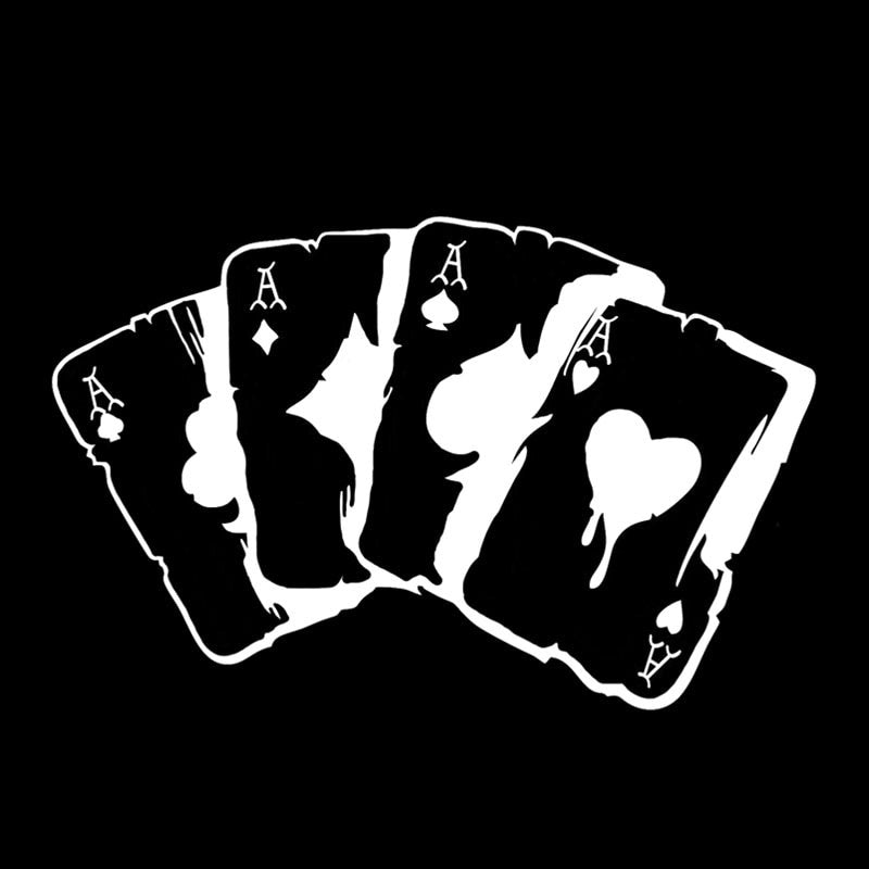 15.3*9.9CM Poker Graphic Car Sticker Vinyl Motorcycle Decoration Bumper Window C12-0037
