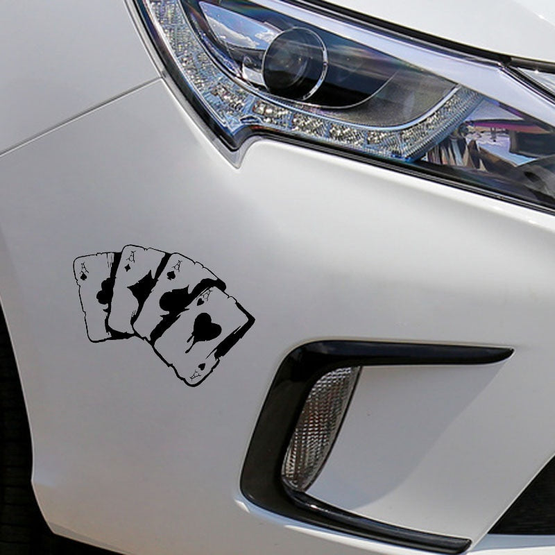 15.3*9.9CM Poker Graphic Car Sticker Vinyl Motorcycle Decoration Bumper Window C12-0037