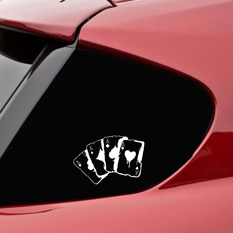 15.3*9.9CM Poker Graphic Car Sticker Vinyl Motorcycle Decoration Bumper Window C12-0037