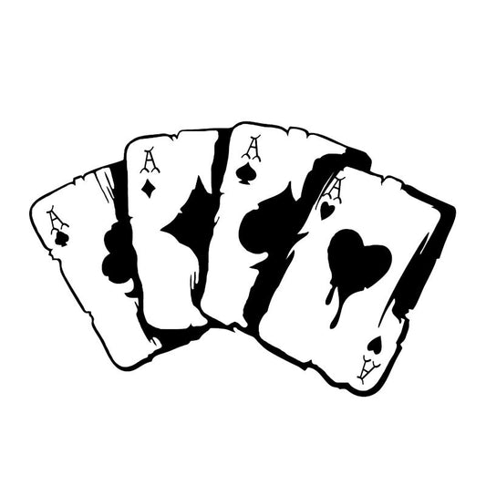 15.3*9.9CM Poker Graphic Car Sticker Vinyl Motorcycle Decoration Bumper Window C12-0037