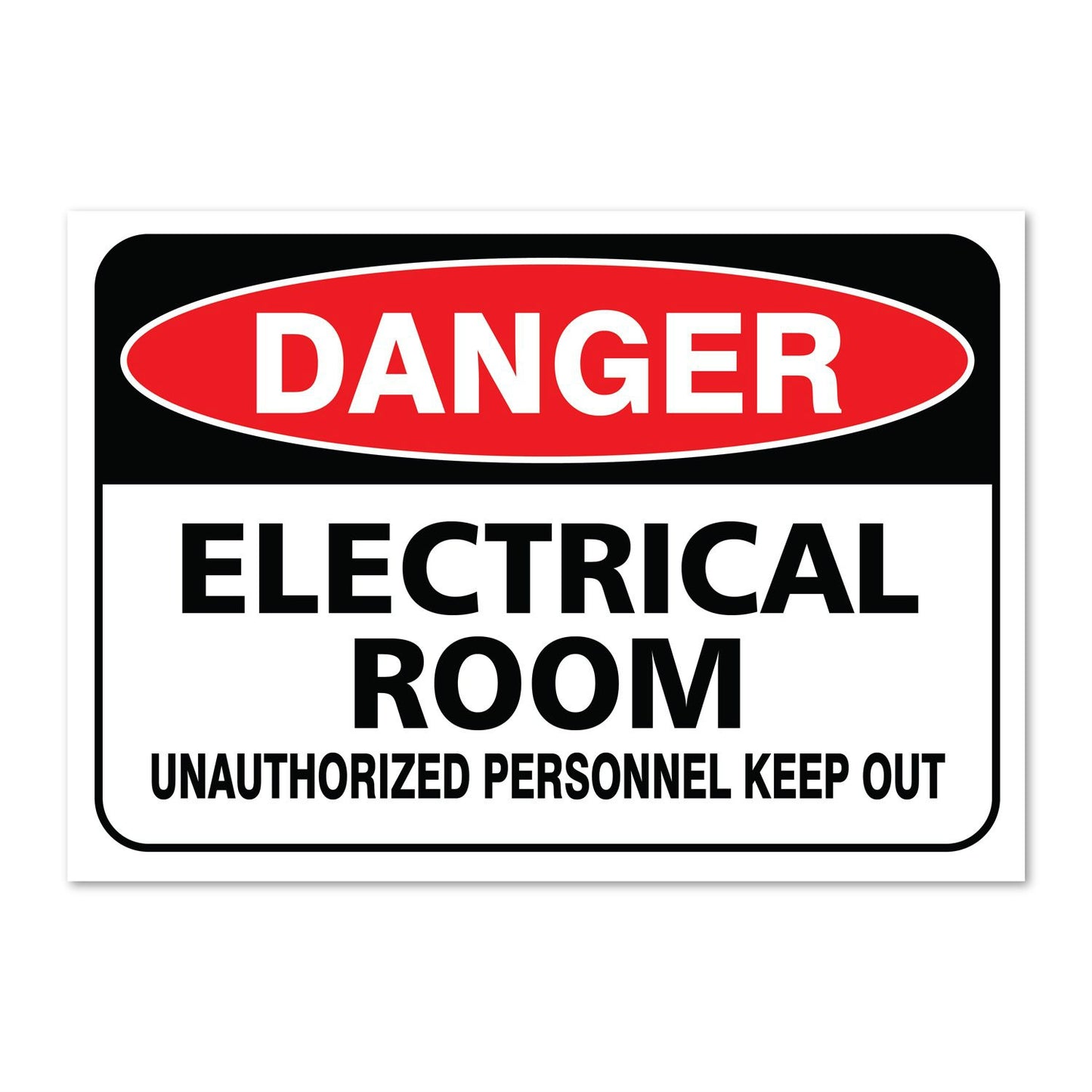 10"x7" Electrical Room Sign, Large  Inch Vinyl Sticker, Indoor and Outdoor Use