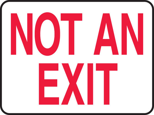 10"x7" "Not An Exit" Safety Sign Sticker Vinyl Decal Indoor & Outdoor
