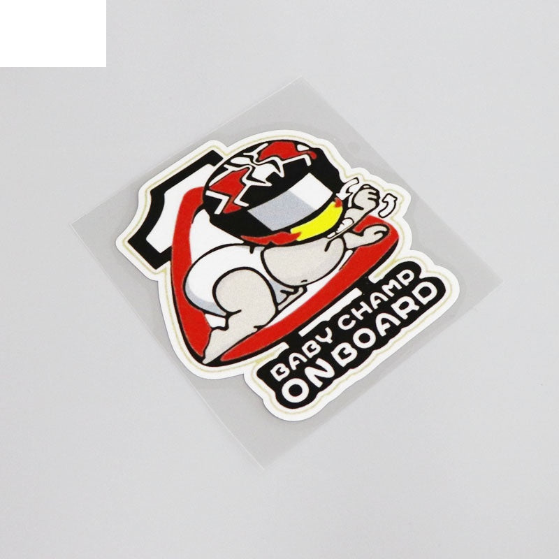 9.5CM*10.3CM Cartoon BABY ON BOARD PVC Waterproof Decal Car Sticker Decoration