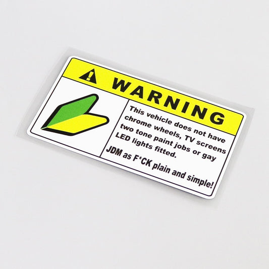 13.7CM*7.2CM Personality Warning JDM RACING DRIFT High-quality Car Sticker Decal PVC