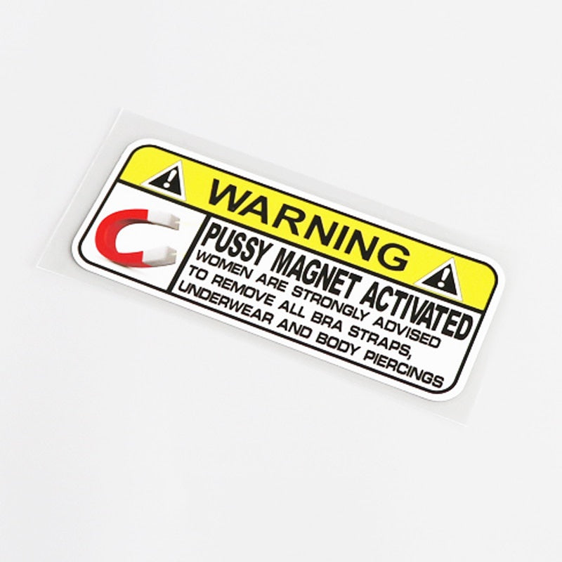 12.2CM*5CM Fashion WARNING Graphical Car Sticker Motorcycle Decal PVC