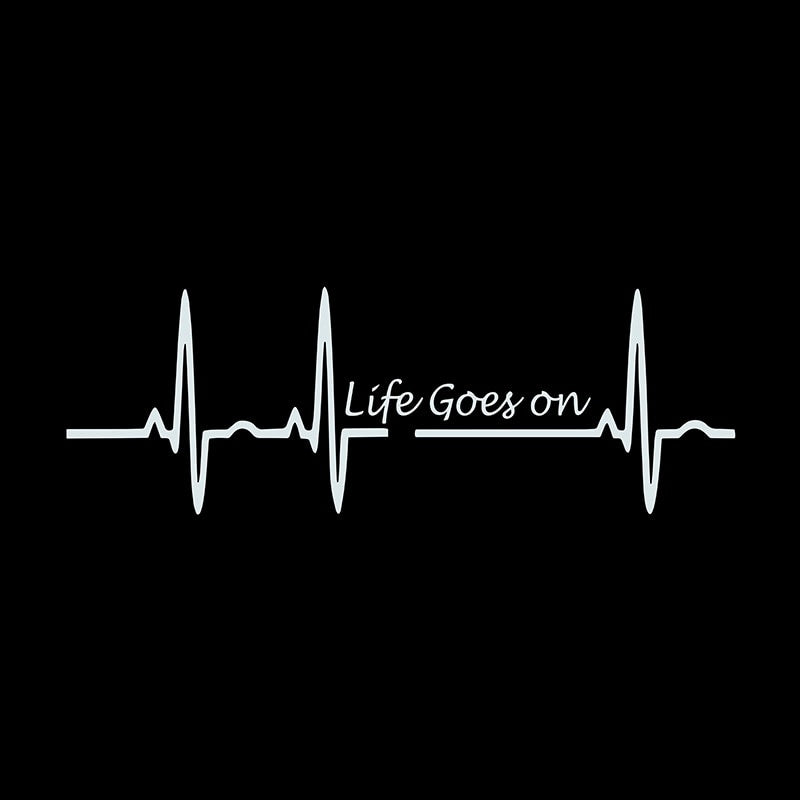 17.5CM*5.8CM Heart Beat Trackpad Life Goes On Nice Decal Black Silver Vinyl Car Sticker C11-1586