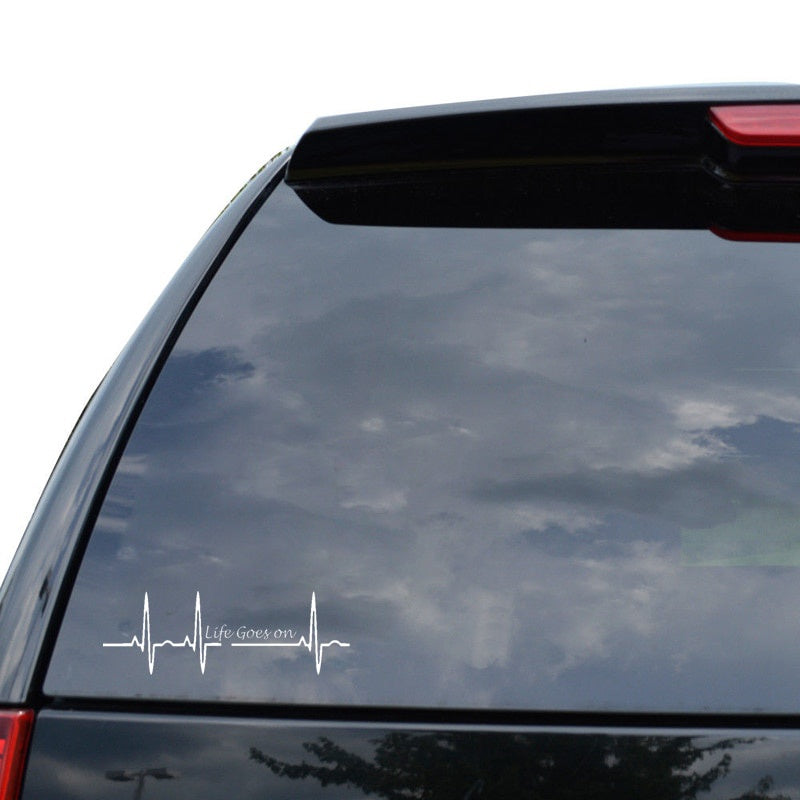 17.5CM*5.8CM Heart Beat Trackpad Life Goes On Nice Decal Black Silver Vinyl Car Sticker C11-1586