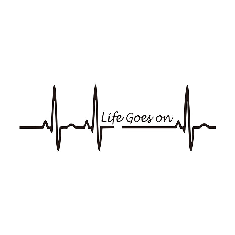 17.5CM*5.8CM Heart Beat Trackpad Life Goes On Nice Decal Black Silver Vinyl Car Sticker C11-1586