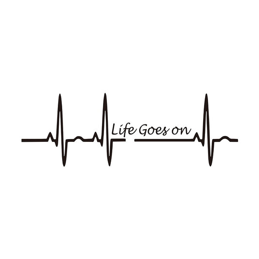 17.5CM*5.8CM Heart Beat Trackpad Life Goes On Nice Decal Black Silver Vinyl Car Sticker C11-1586