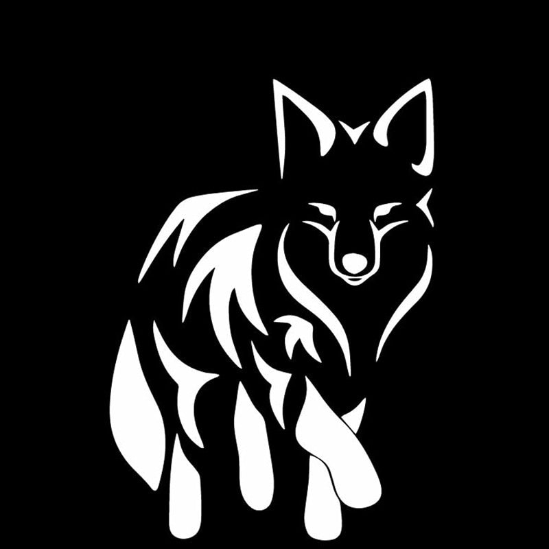 11.8CM*16.7CM Cunning Fox Car Stickers Cartoon Decorate Car Trunk Vinyl Decal Black/Silver C4-1265