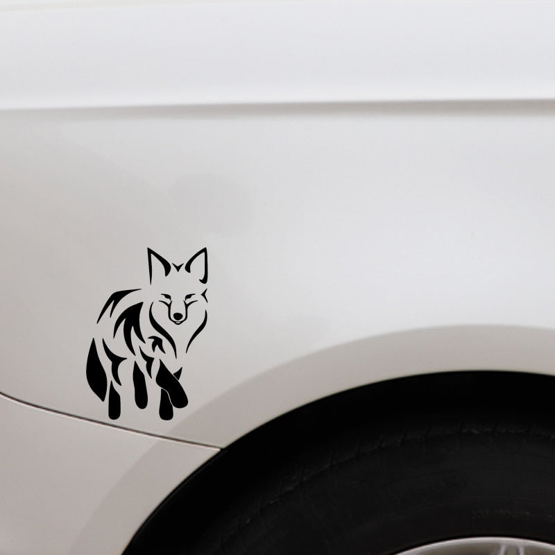 11.8CM*16.7CM Cunning Fox Car Stickers Cartoon Decorate Car Trunk Vinyl Decal Black/Silver C4-1265