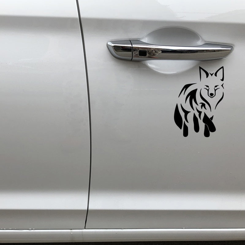 11.8CM*16.7CM Cunning Fox Car Stickers Cartoon Decorate Car Trunk Vinyl Decal Black/Silver C4-1265