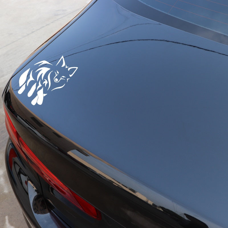 11.8CM*16.7CM Cunning Fox Car Stickers Cartoon Decorate Car Trunk Vinyl Decal Black/Silver C4-1265