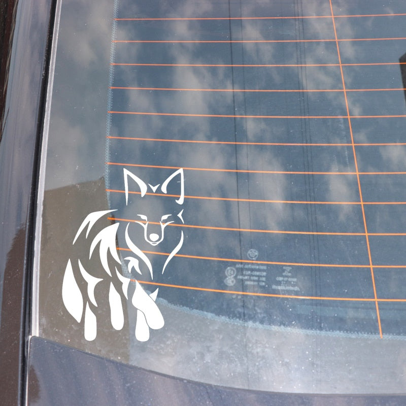 11.8CM*16.7CM Cunning Fox Car Stickers Cartoon Decorate Car Trunk Vinyl Decal Black/Silver C4-1265