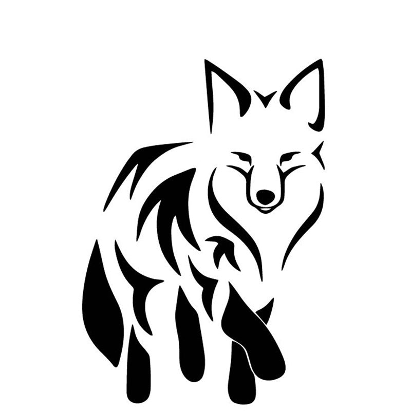 11.8CM*16.7CM Cunning Fox Car Stickers Cartoon Decorate Car Trunk Vinyl Decal Black/Silver C4-1265