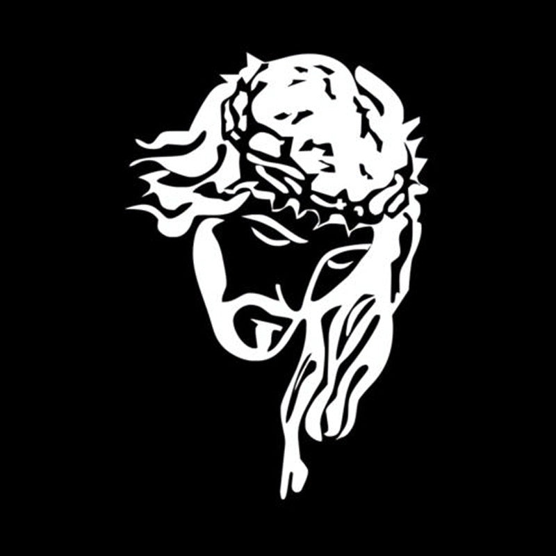 8.6cm*12.7cm Jesus Christ God Fashion Vinyl Car-Styling Stickers Decals Black/Silver S3-4562