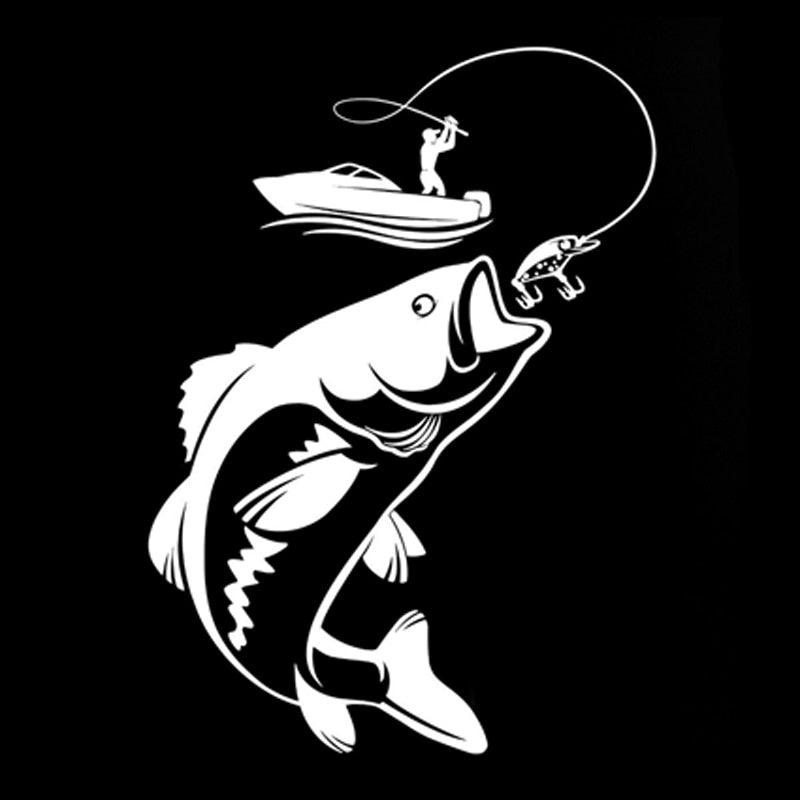 12.3CM*17.1CM Interesting Fishing Fisherman Hobby Fish Boat Car Stickers Vinyl Decal S9-0720