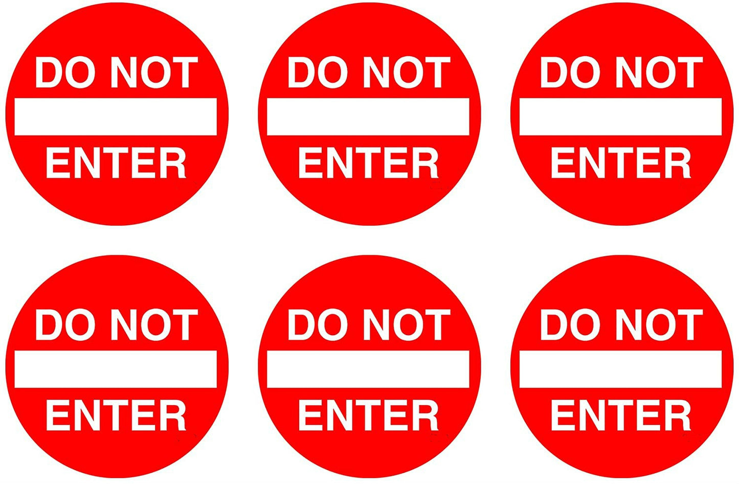 3" Pack of 6 Do Not Enter No Entrance Sticker Sign Warning Vinyl Decal Indoor Outdoor Window Door Business Retail Store