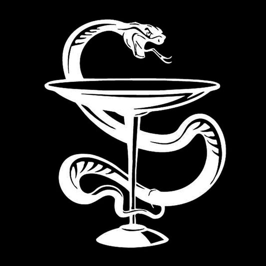 13.7cm*17.2cm Medicine Symbol Snake Car Sticker Motorcycle Vinyl Decal Black/Silver S3-6379