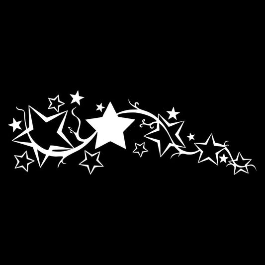 22.7*7.7CM Bright Stars Car Stickers Personalized Custom Motorcycle Vinyl Decals Black/Silver C7-1679