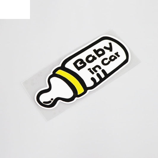 13.6CM*5.6CM Cartoon Baby In Car PVC Car Window Warning Sticker Decal Graphical